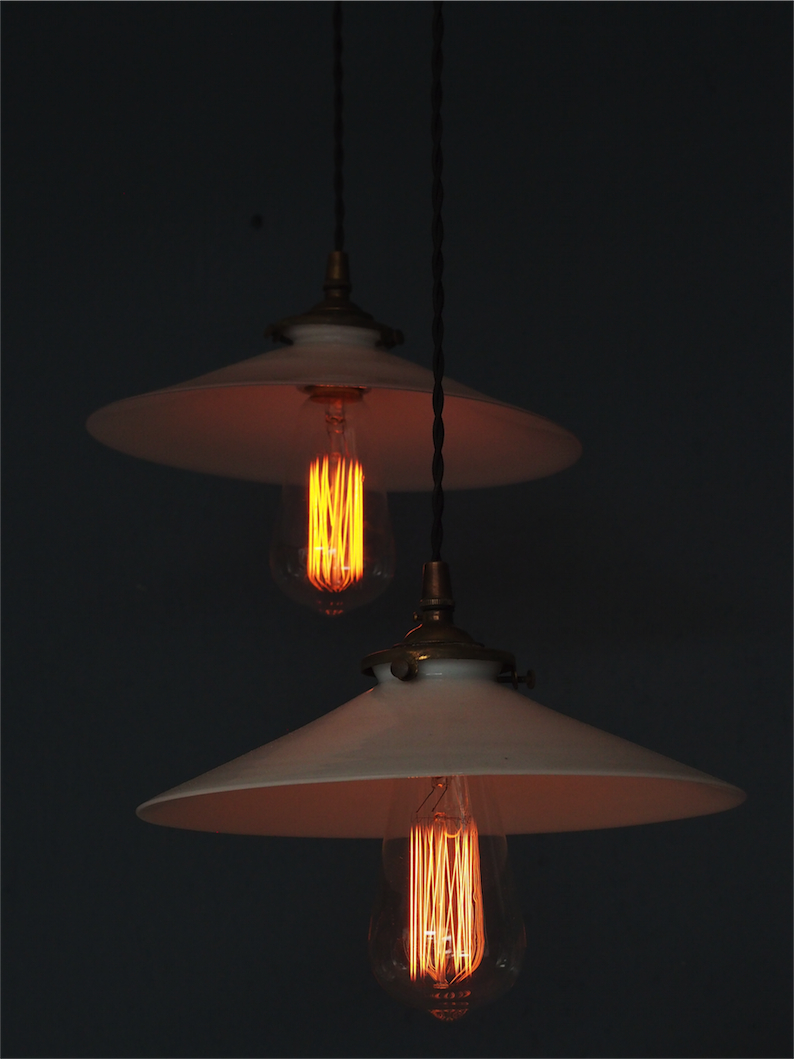 abat jour atelier opaline lampe industrielle – Image 4