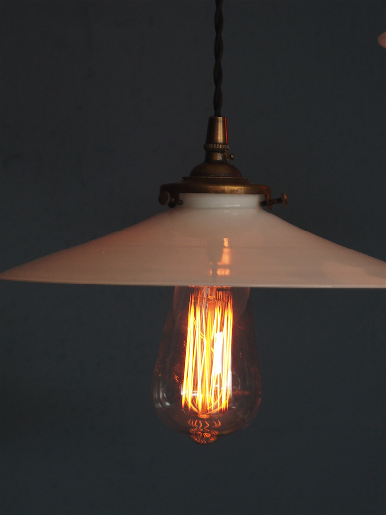 abat jour atelier opaline lampe industrielle – Image 5