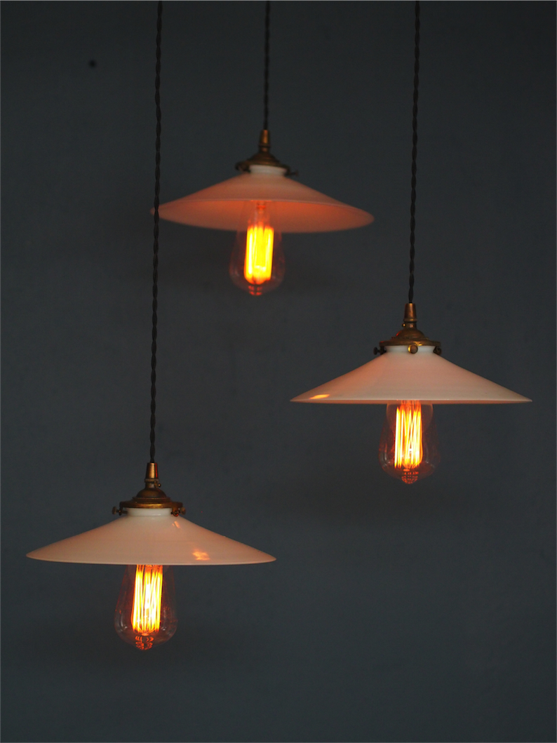 abat jour atelier opaline lampe industrielle – Image 7