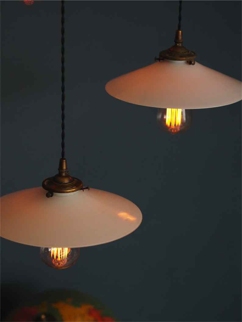 abat jour atelier opaline lampe industrielle – Image 8