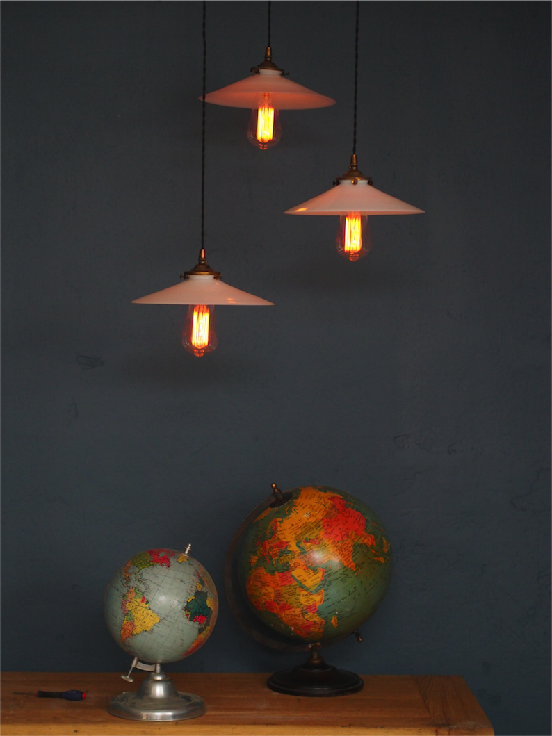 abat jour atelier opaline lampe industrielle – Image 9