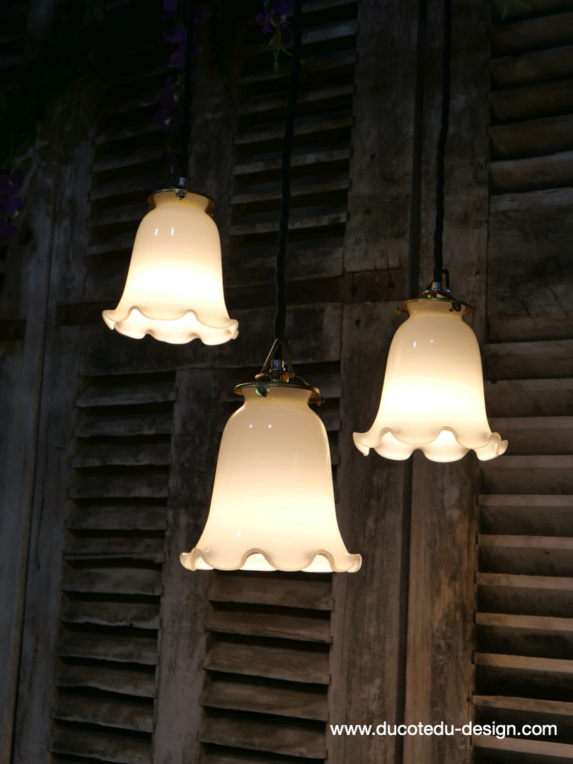 1 abat jour suspention baladeuse opaline a dentelle lampe – Image 3