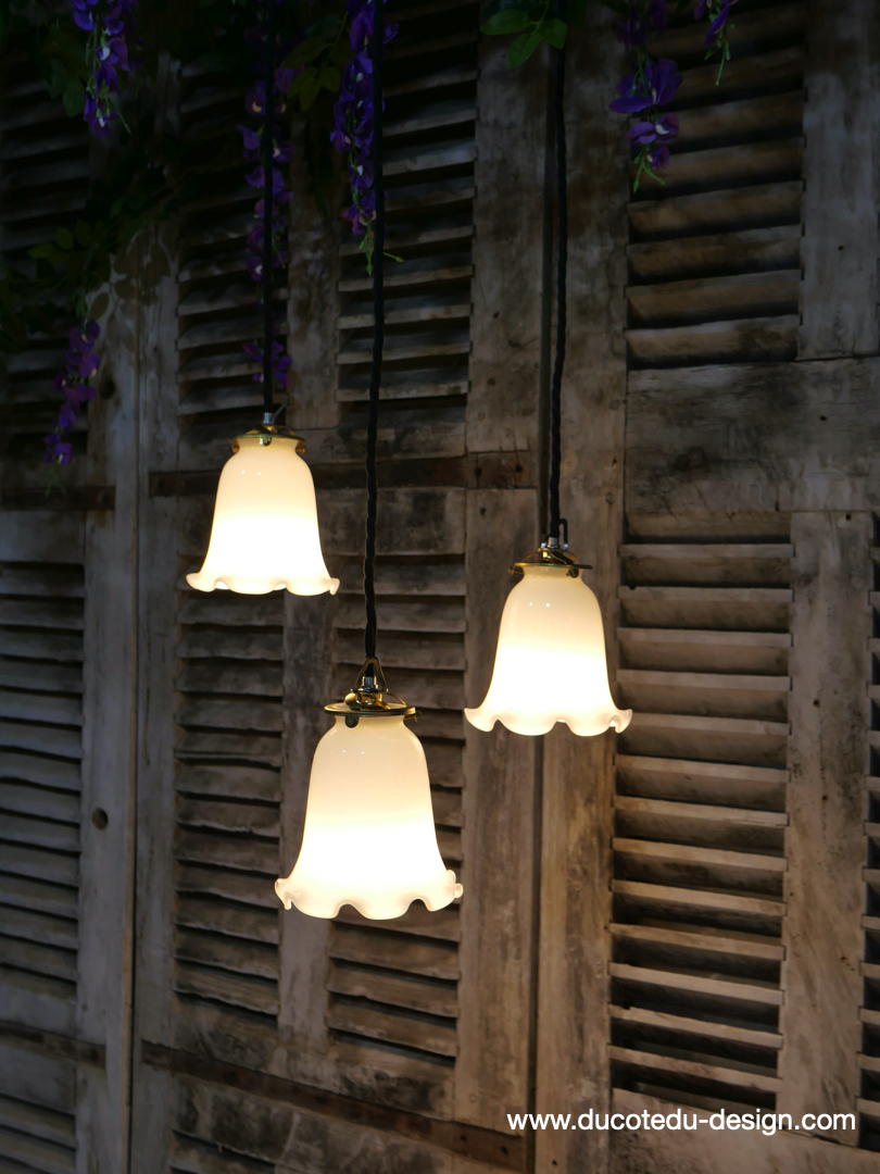 1 abat jour suspention baladeuse opaline a dentelle lampe – Image 5