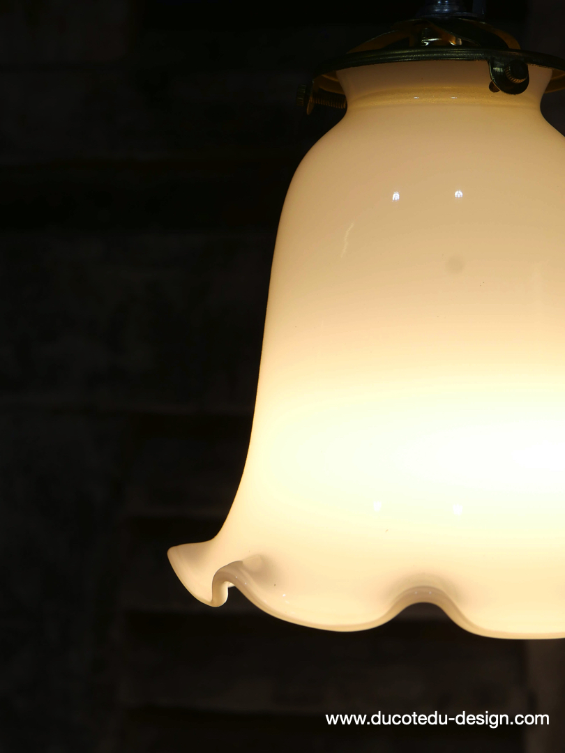 1 abat jour suspention baladeuse opaline a dentelle lampe – Image 8