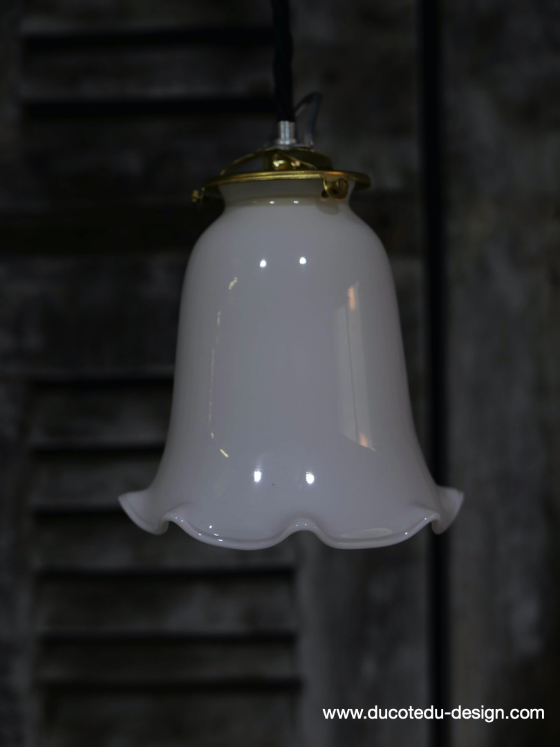 1 abat jour suspention baladeuse opaline a dentelle lampe – Image 10