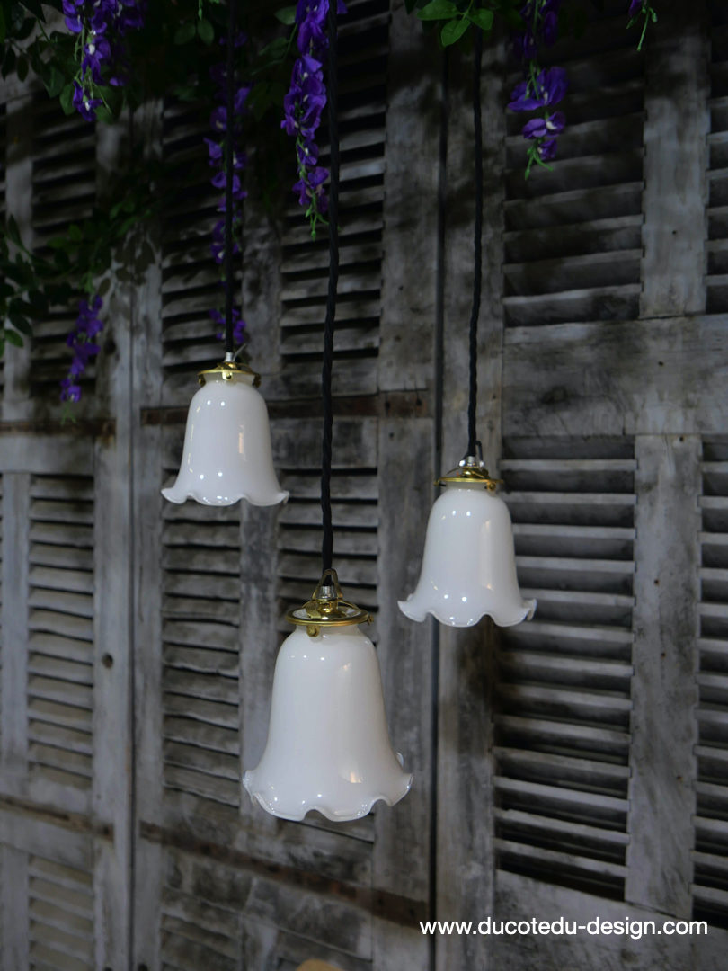 1 abat jour suspention baladeuse opaline a dentelle lampe – Image 4