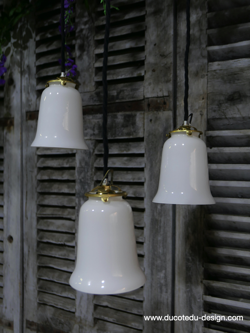 1 abat jour suspention baladeuse opaline lampe – Image 4