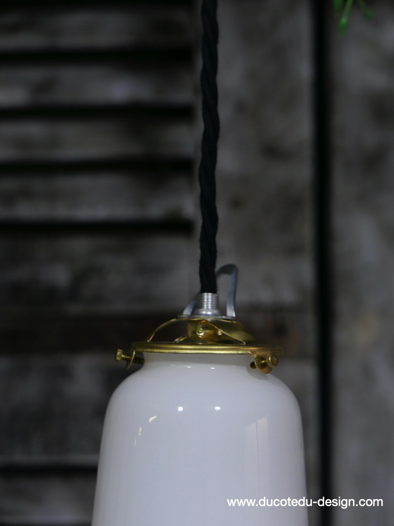 1 abat jour suspention baladeuse opaline lampe – Image 11