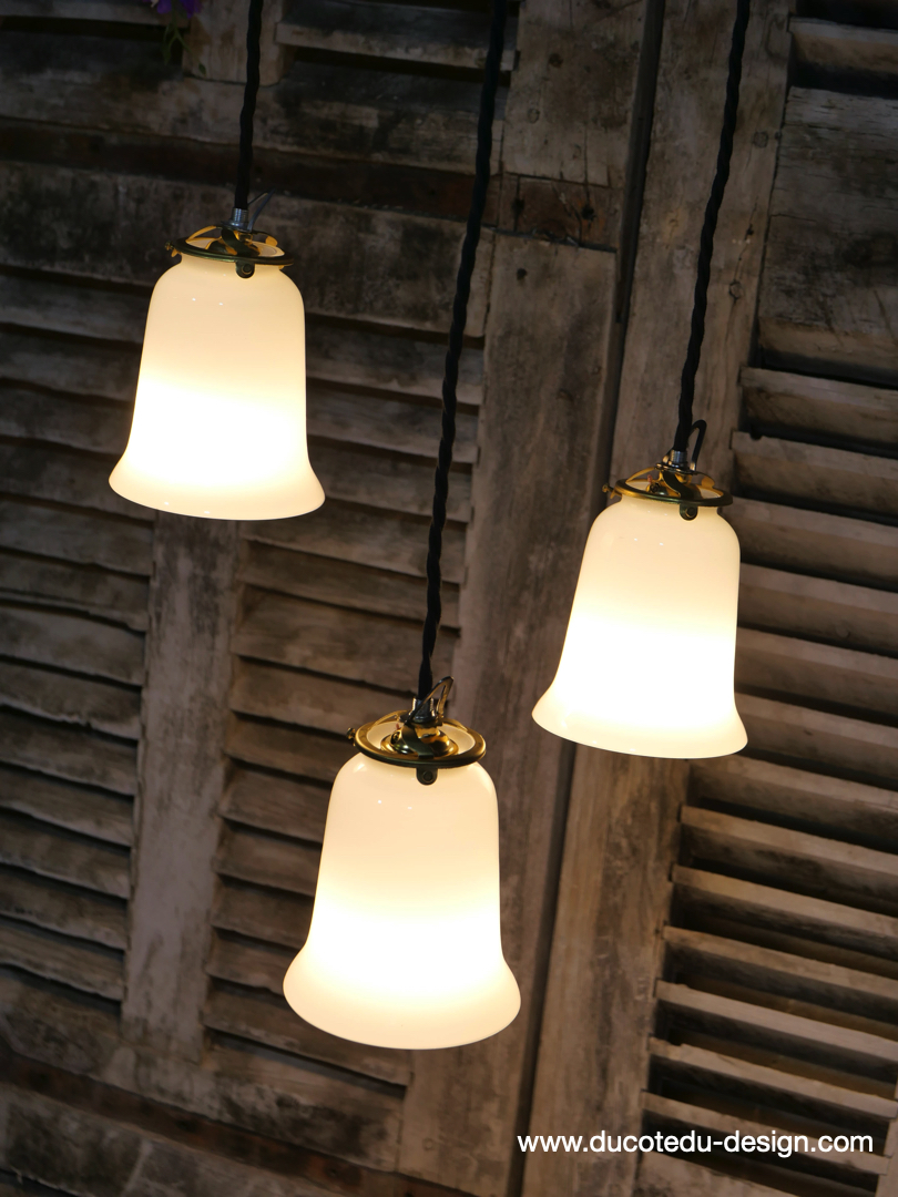 1 abat jour suspention baladeuse opaline lampe – Image 3