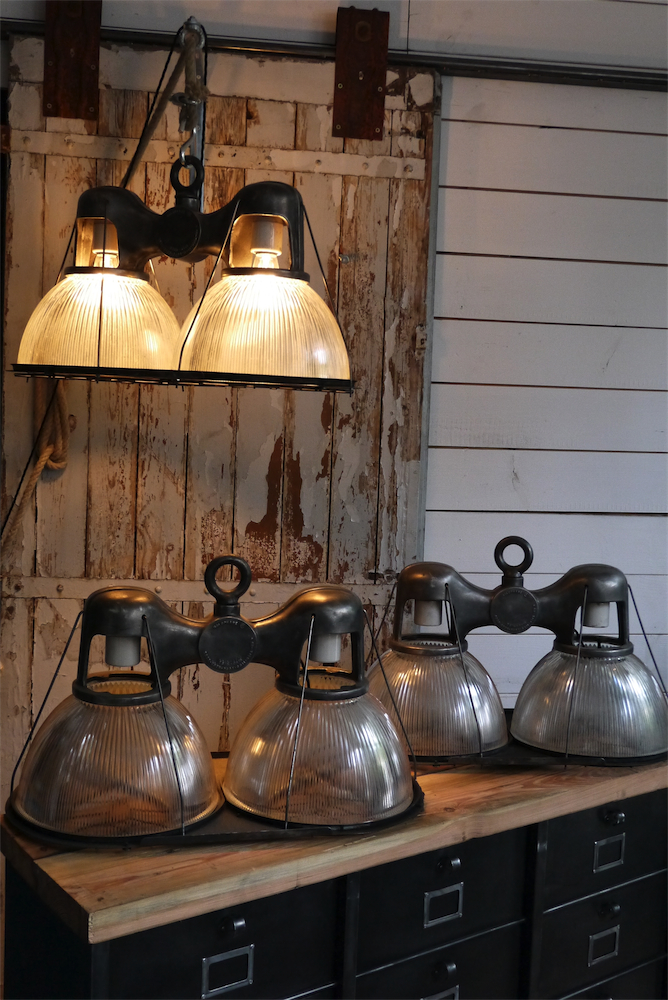 tres rare lampe holophane double origine usa – Image 2