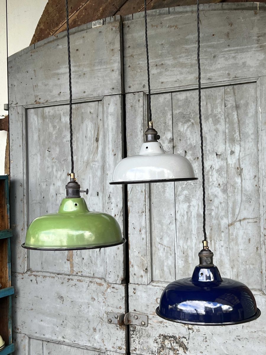 lampe abat jour emaillee industrielle jaune – Image 15