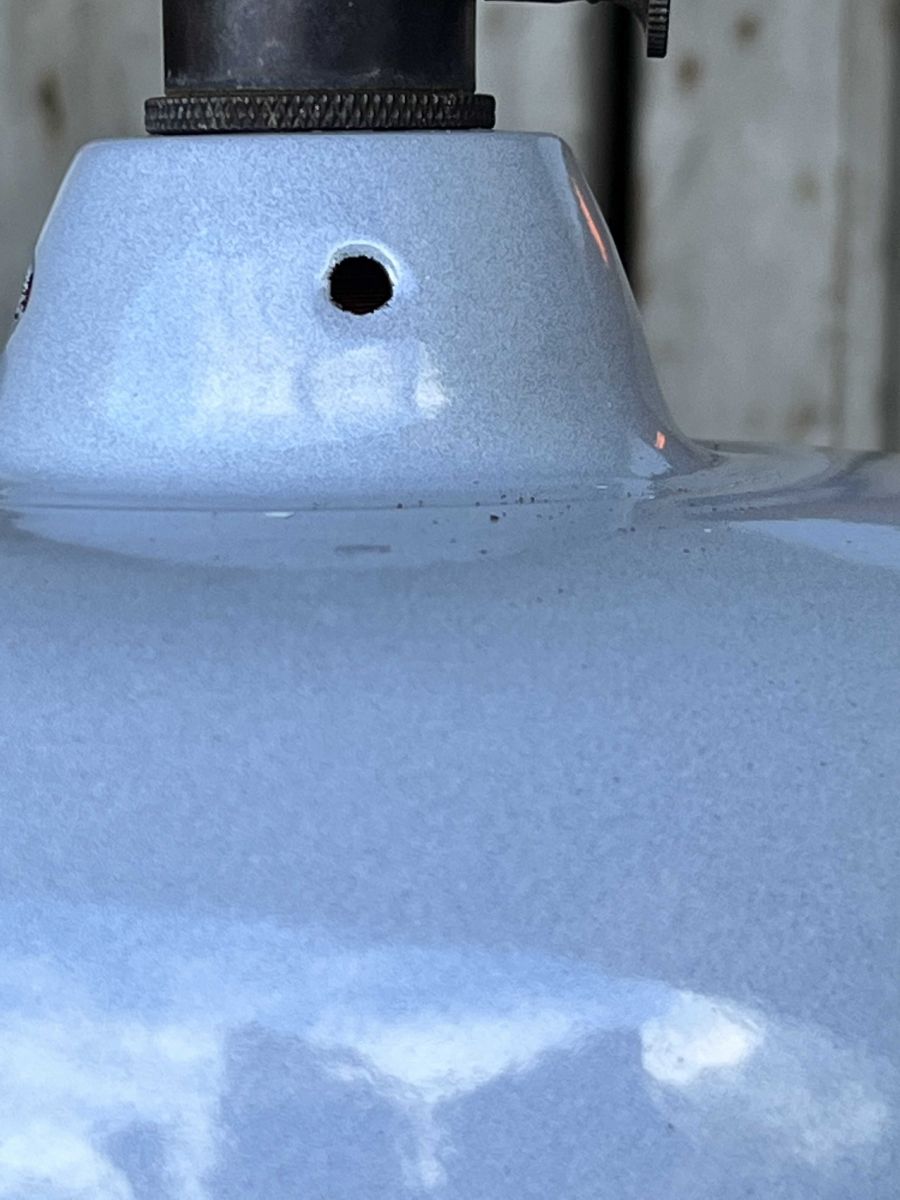 lampe abat jour emaillee industrielle bleu ciel – Image 8