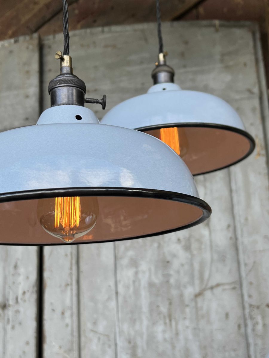 lampe abat jour emaillee industrielle vert anglais – Image 14