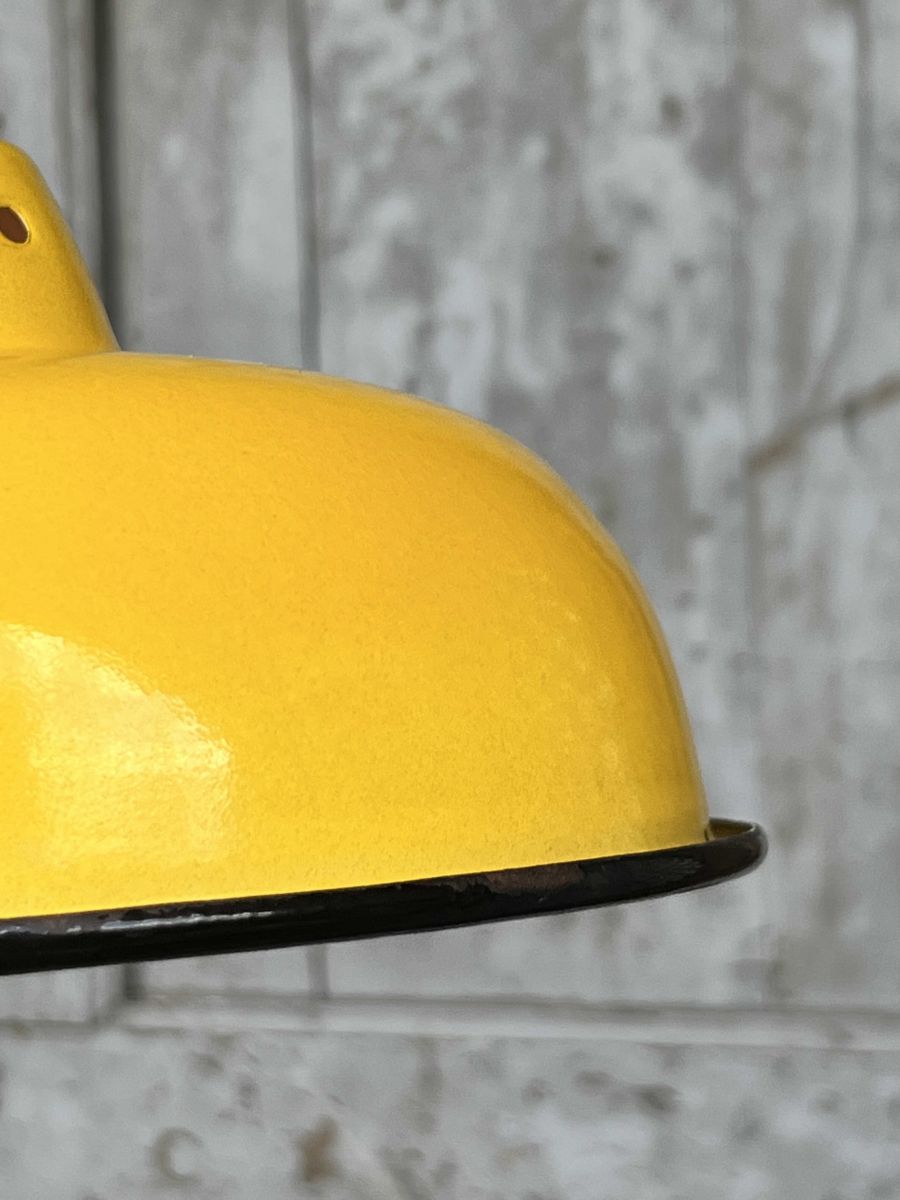 lampe abat jour emaillee industrielle jaune – Image 10