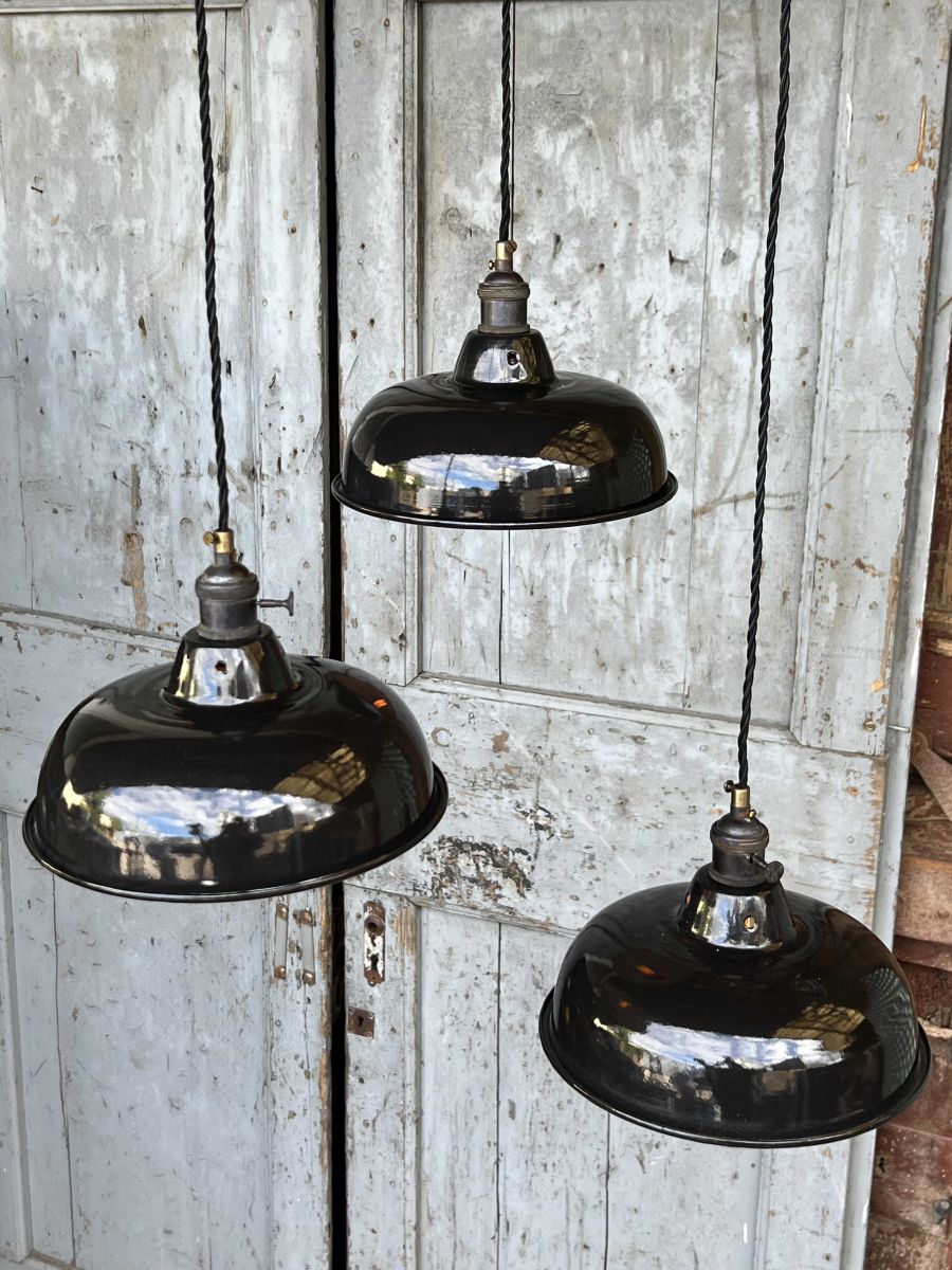 lampe abat jour emaillee industrielle noir – Image 3