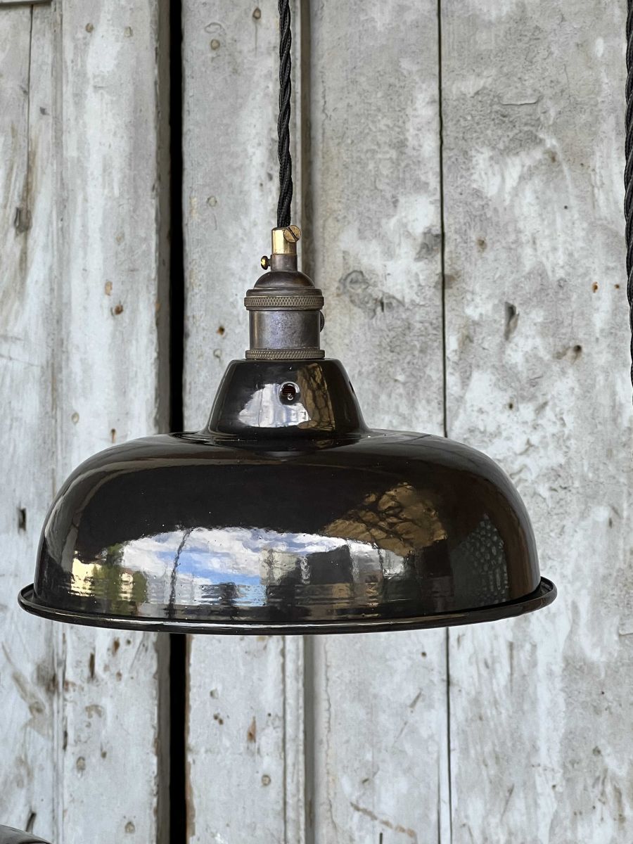 lampe abat jour emaillee industrielle noir – Image 13