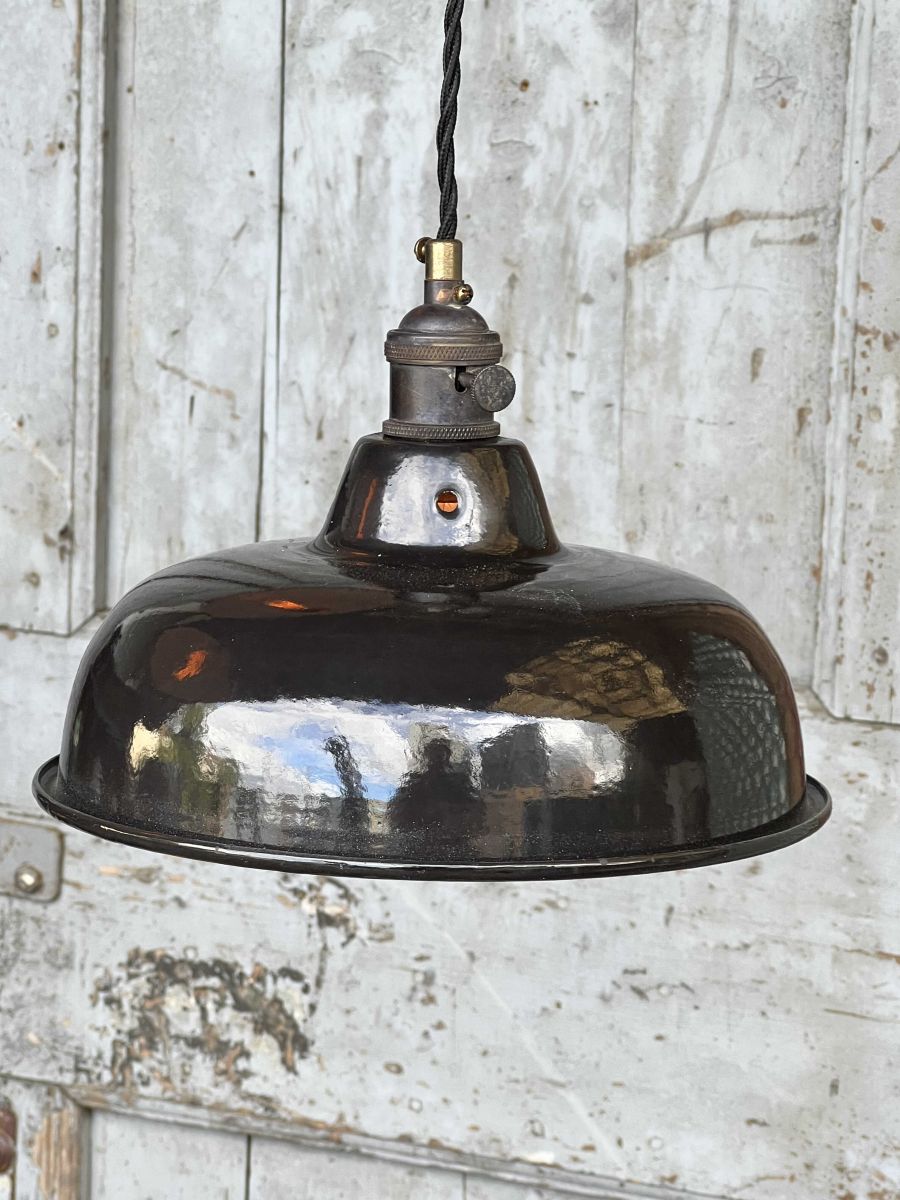 lampe abat jour emaillee industrielle noir – Image 4