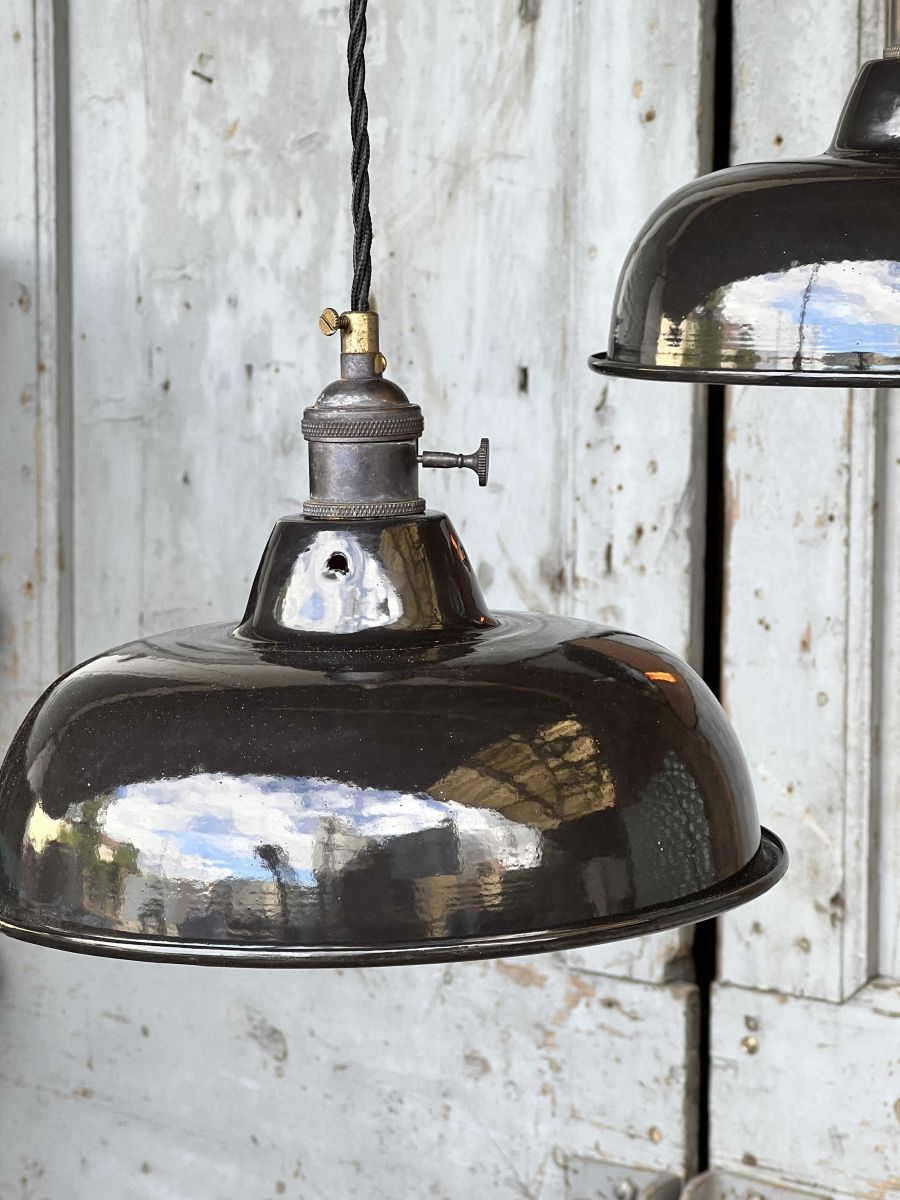 lampe abat jour emaillee industrielle noir – Image 9