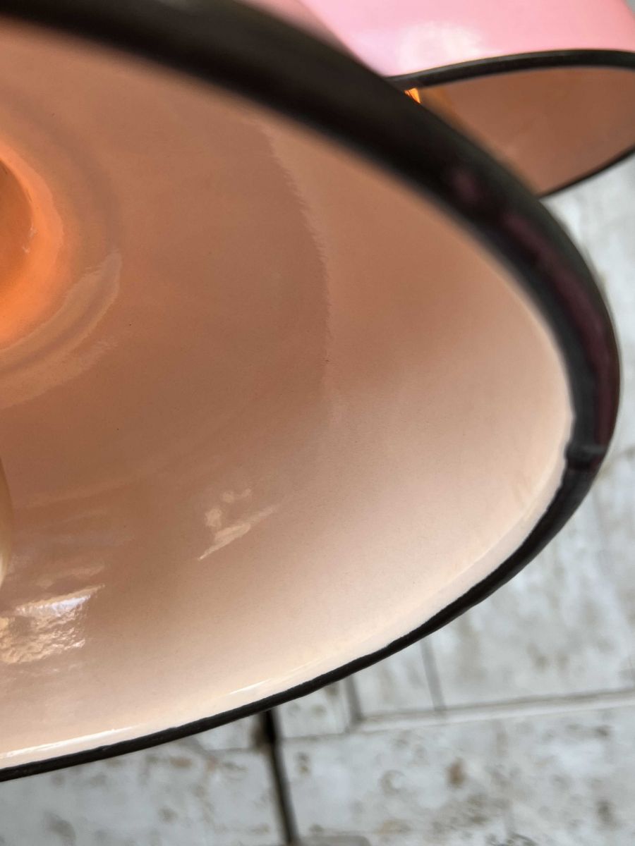 lampe abat jour emaillee industrielle rose – Image 13
