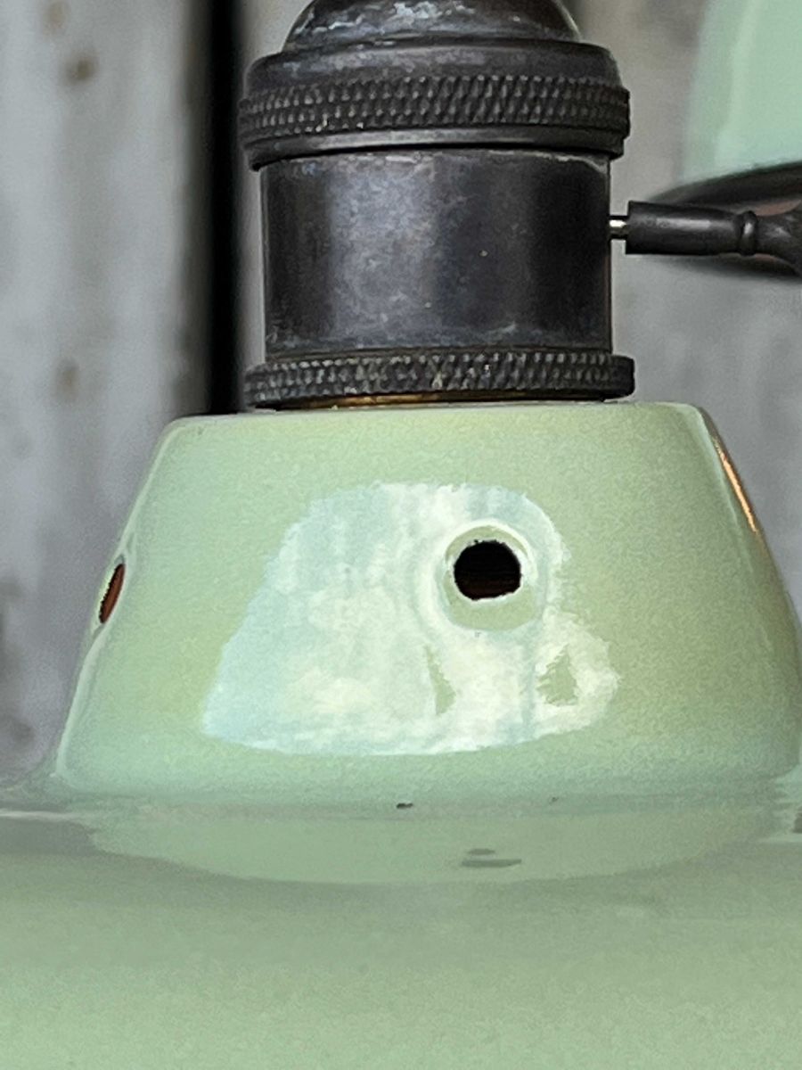 lampe abat jour emaillee industrielle vert amande – Image 13