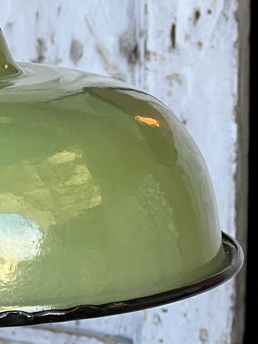 lampe abat jour emaillee industrielle vert anglais – Image 7