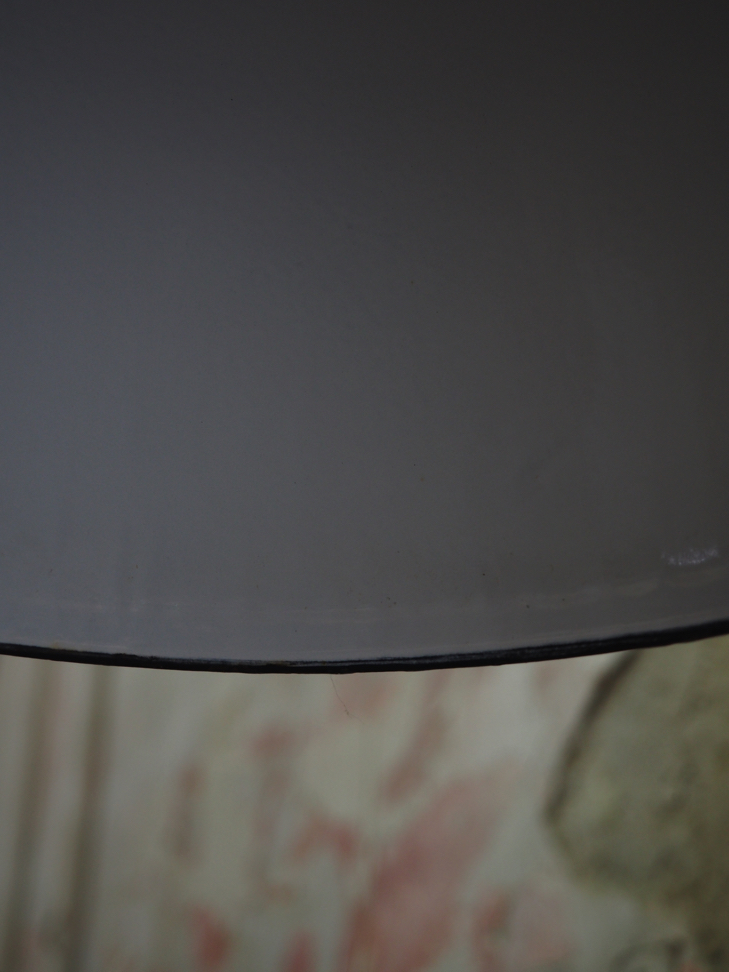 suspension abat jour noir emaillée ancien – Image 13