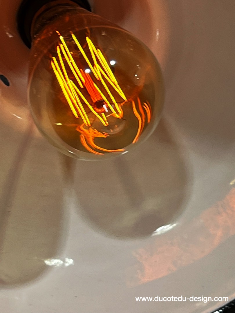 lampe industrielle blanc abat jour bateau emaillee – Image 14