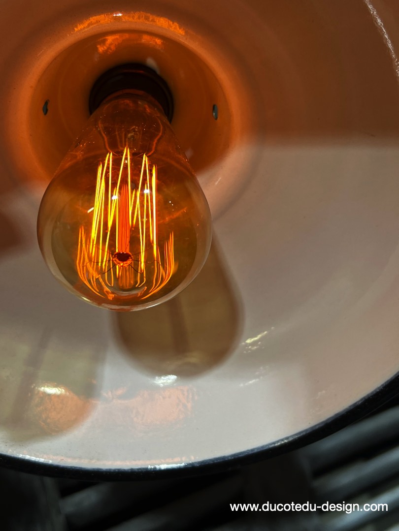 lampe industrielle vert fonce abat jour bateau emaillee – Image 11