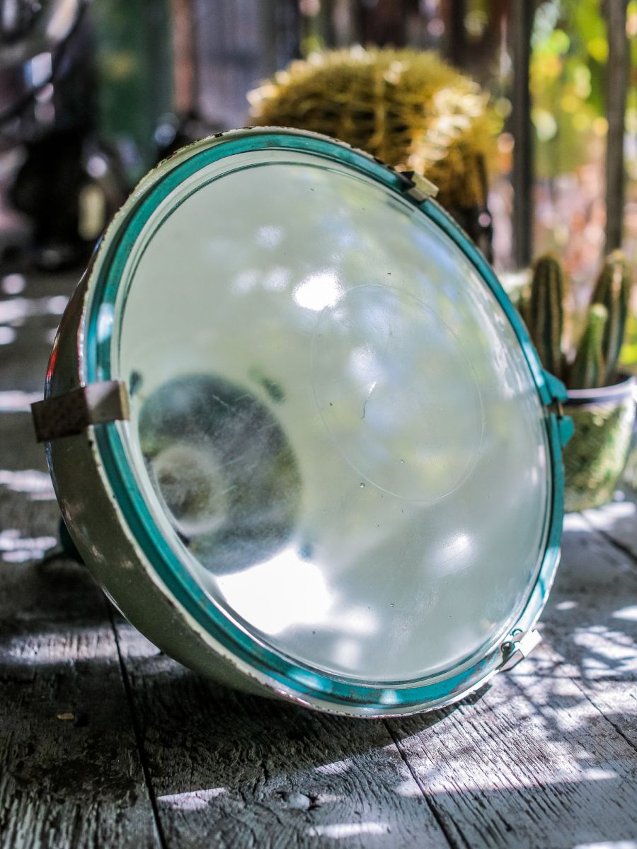 abat jour emaillee vert lampe holophane origine Union Sovietique – Image 9