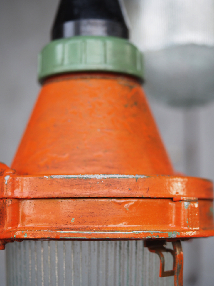 industrial pendant lamp orange glass suspension - Image 6