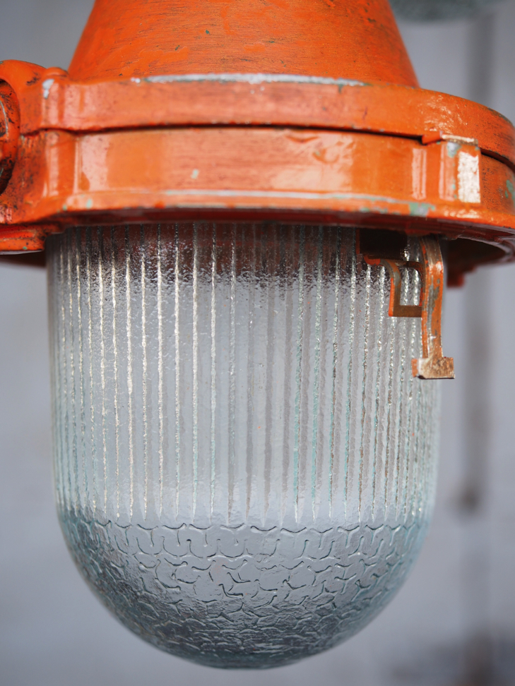 industrial pendant lamp orange glass suspension - Image 7