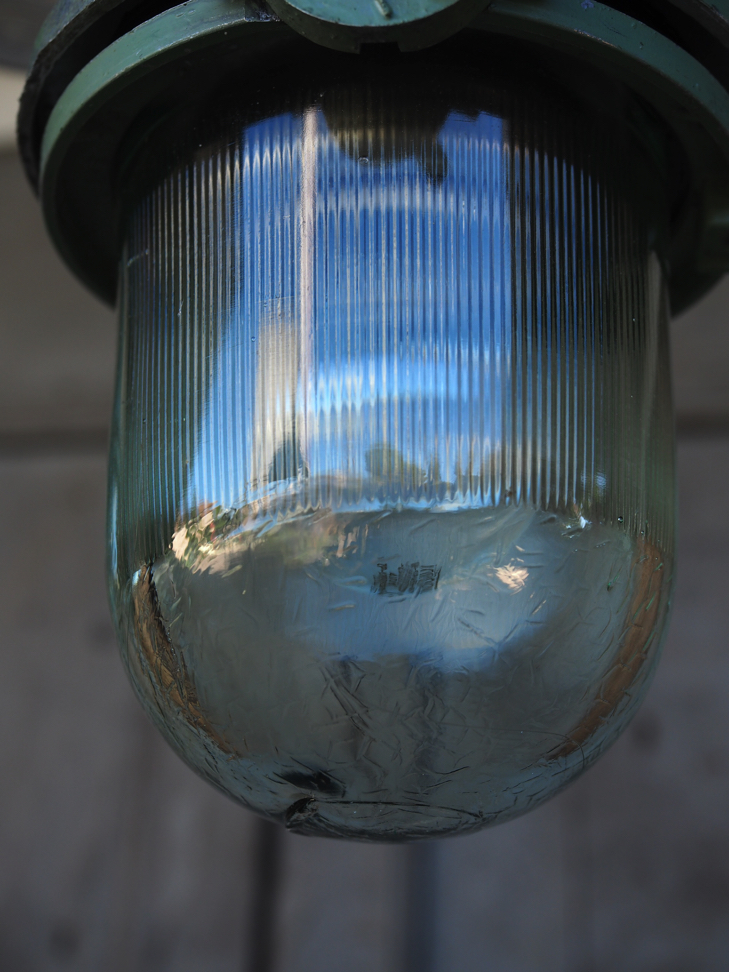 lampe verte industrielle suspension verre – Image 8