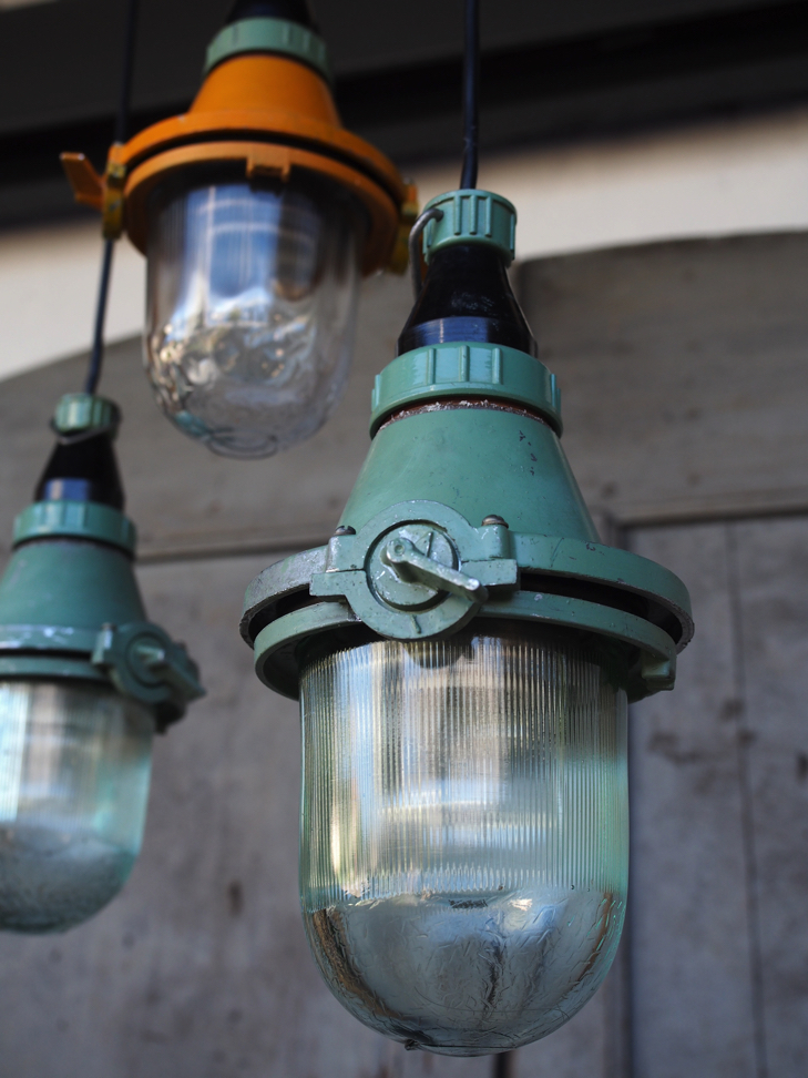 lampe verte industrielle suspension verre – Image 10