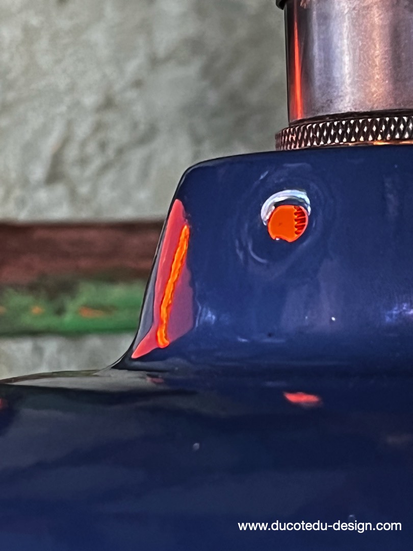 lampe industrielle bleu nuit abat jour bateau emaillee – Image 8