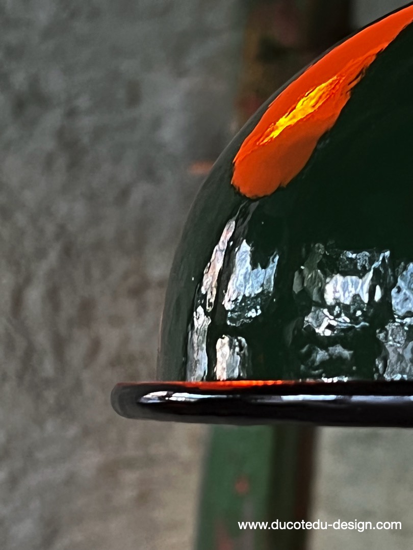 lampe industrielle vert fonce abat jour bateau emaillee – Image 14