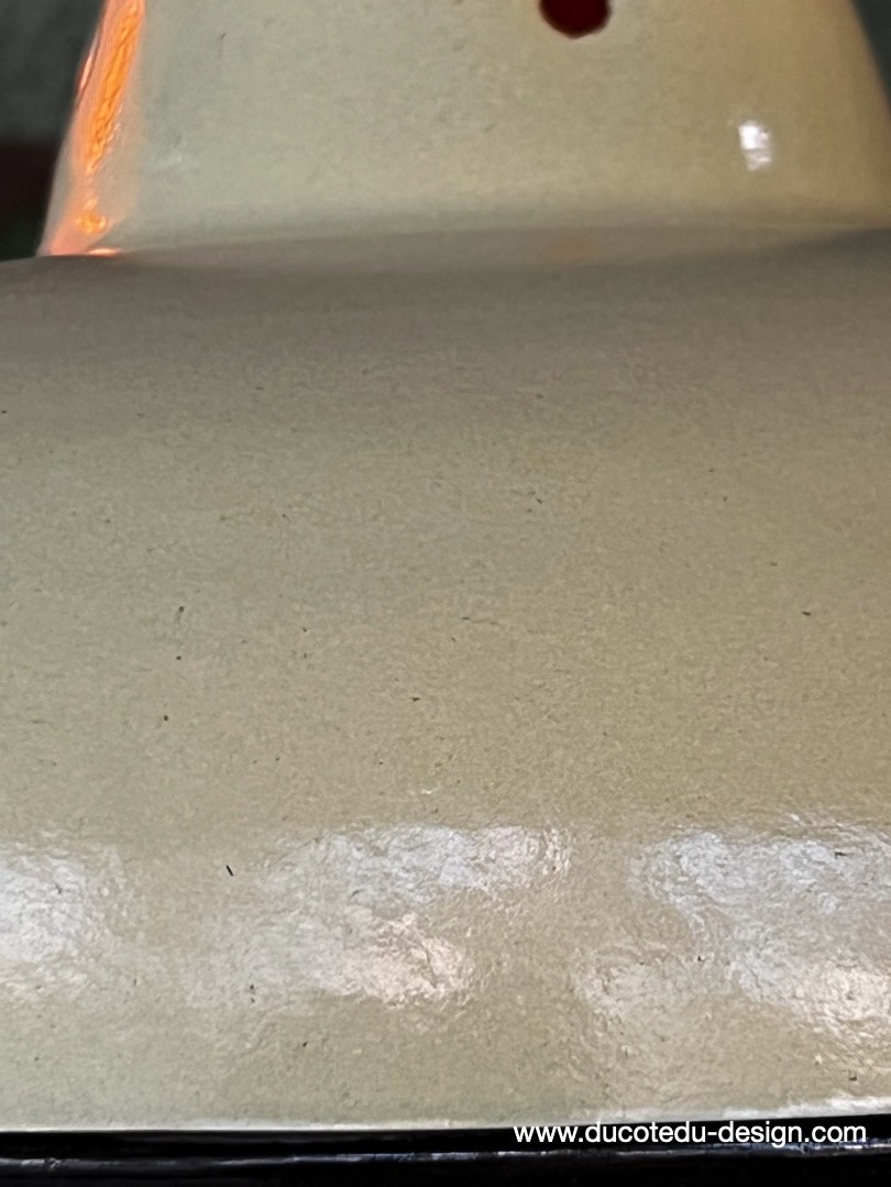 lampe industrielle creme abat jour bateau emaillee – Image 7