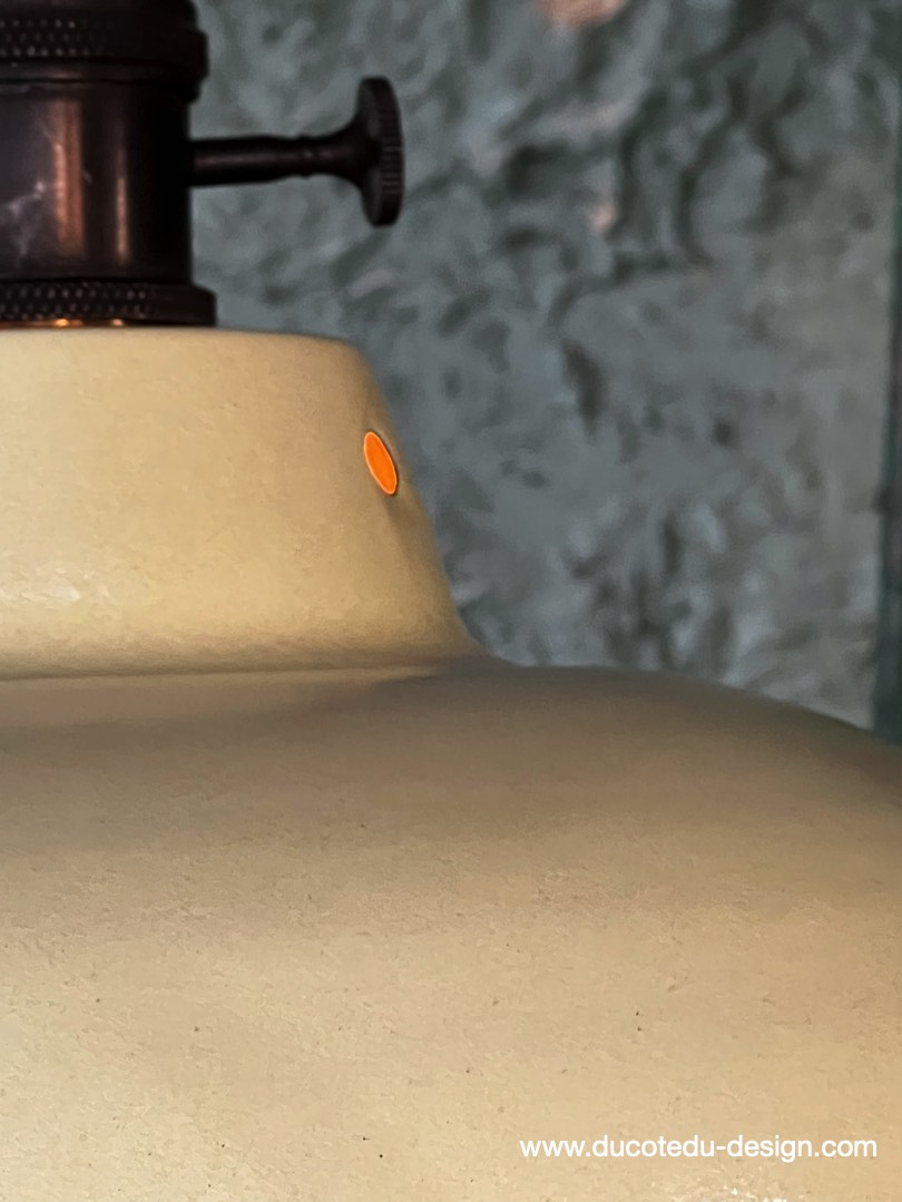 lampe industrielle creme abat jour bateau emaillee – Image 8