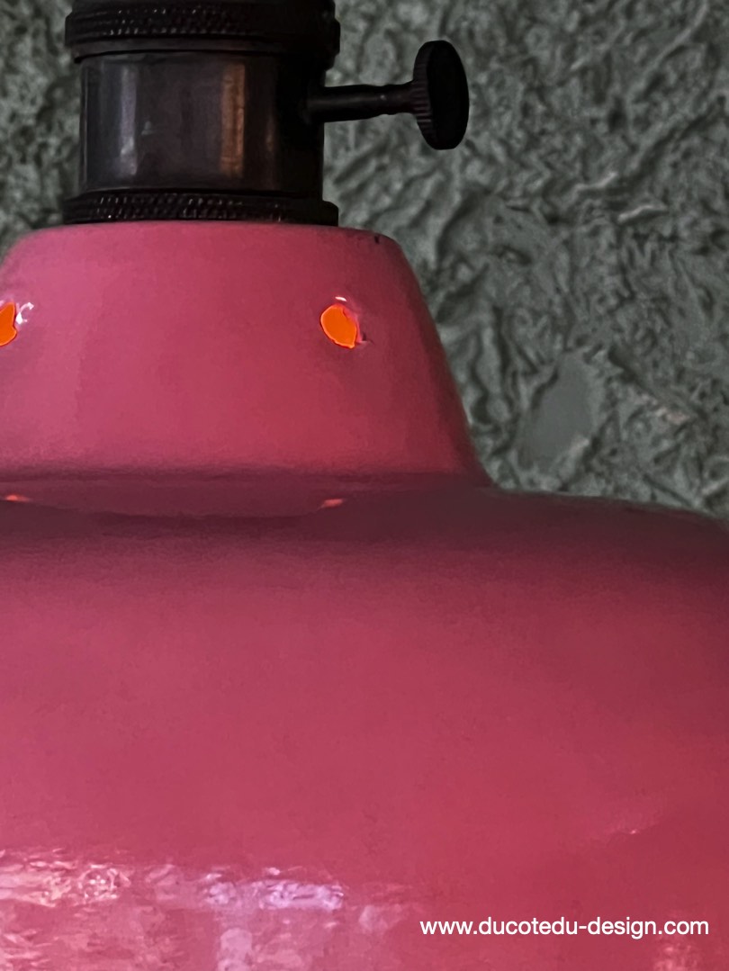 lampe industrielle rose abat jour bateau emaillee – Image 10