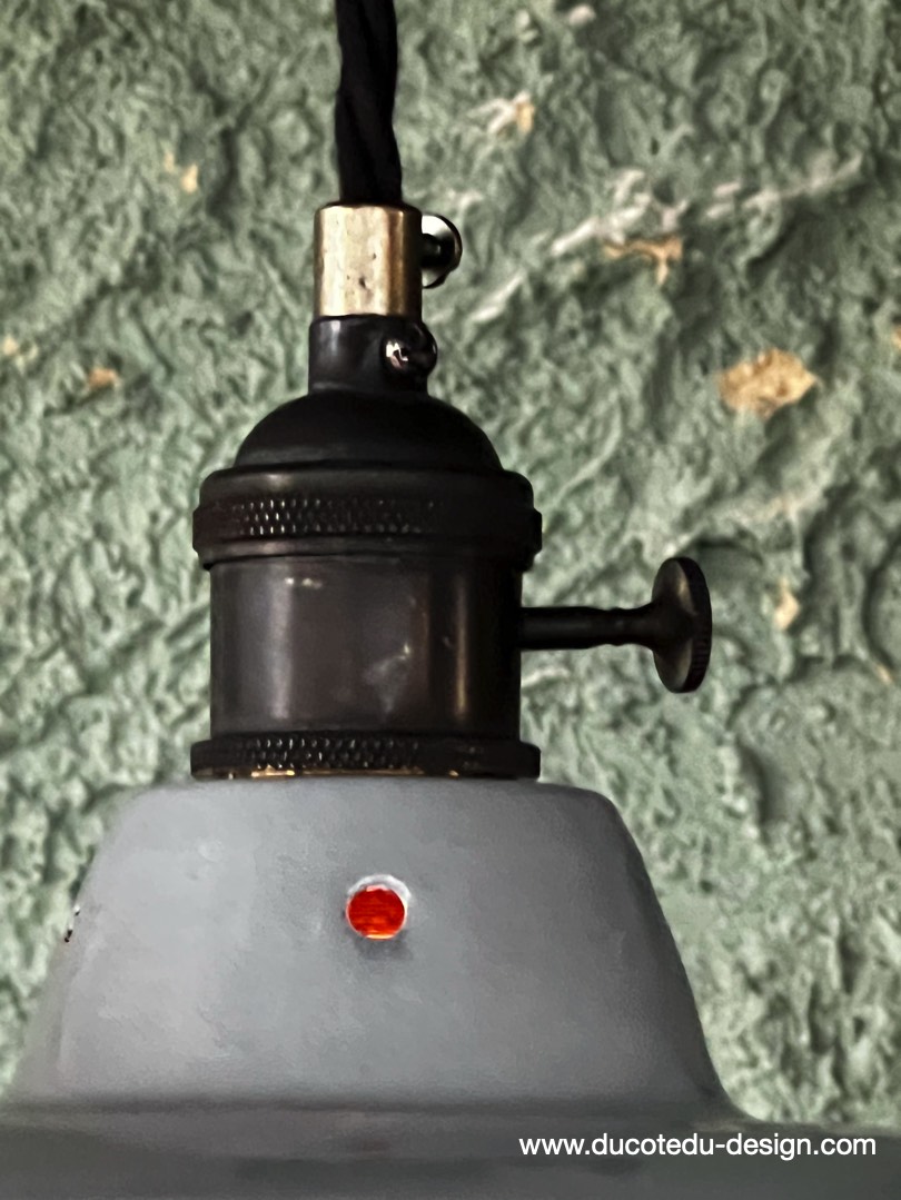 lampe industrielle gris sourie abat jour bateau emaillee – Image 6