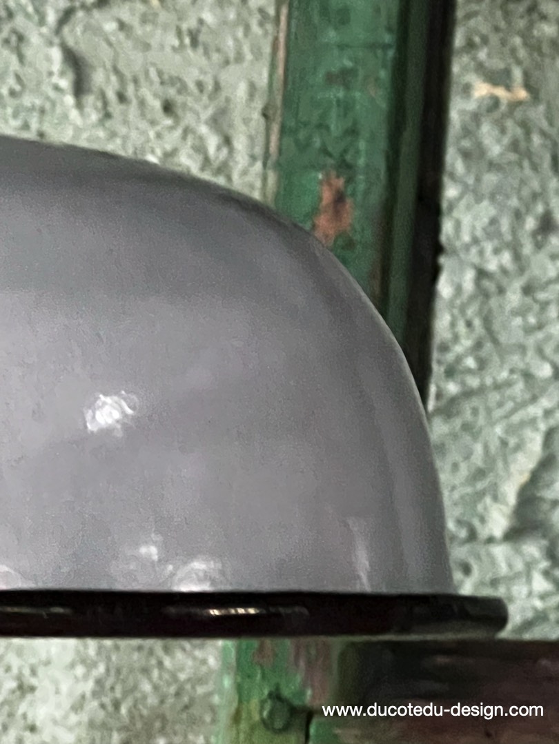 lampe industrielle gris sourie abat jour bateau emaillee – Image 7