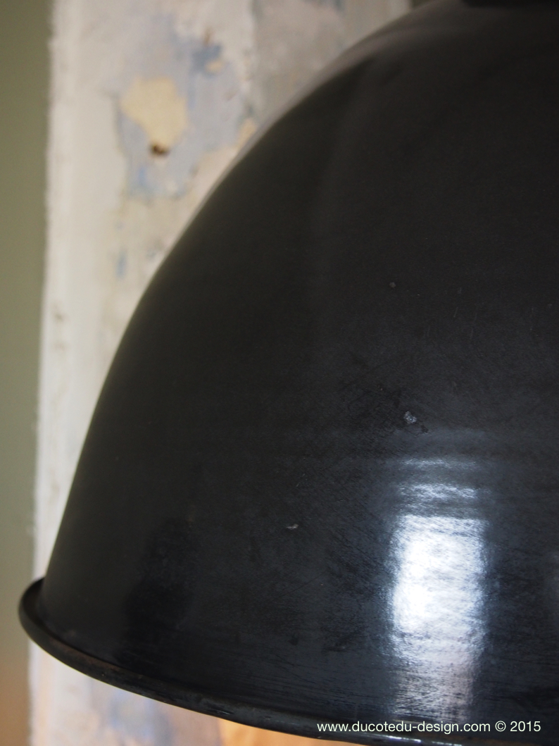 suspension abat jour emaillee noir lampe industrielle bauhaus – Image 7