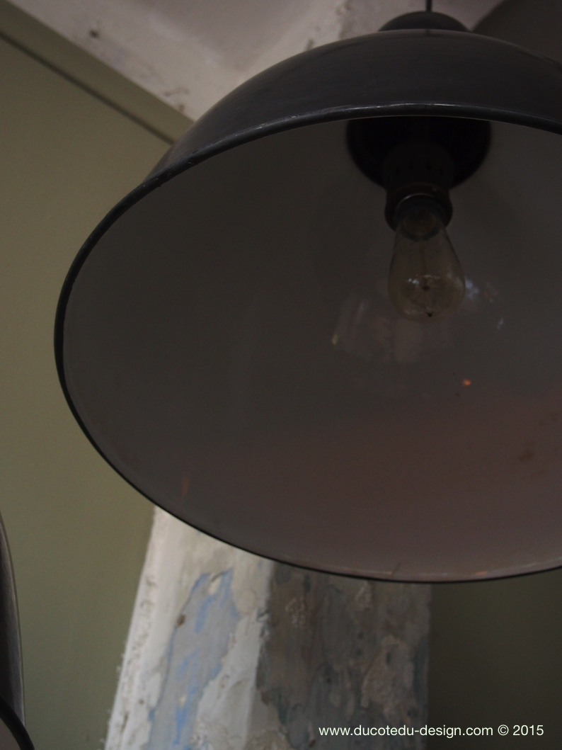 suspension abat jour emaillee noir lampe industrielle bauhaus – Image 12