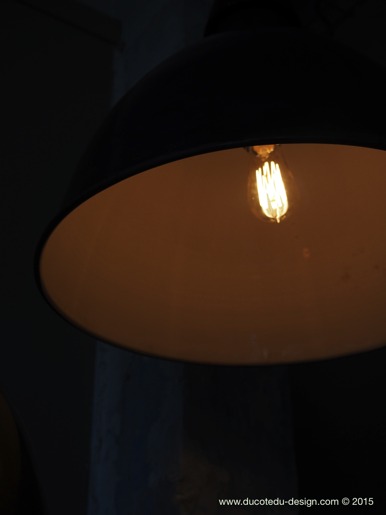suspension abat jour emaillee noir lampe industrielle bauhaus – Image 13