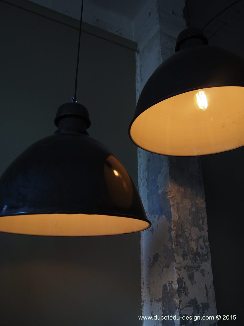 suspension abat jour emaillee noir lampe industrielle bauhaus – Image 14