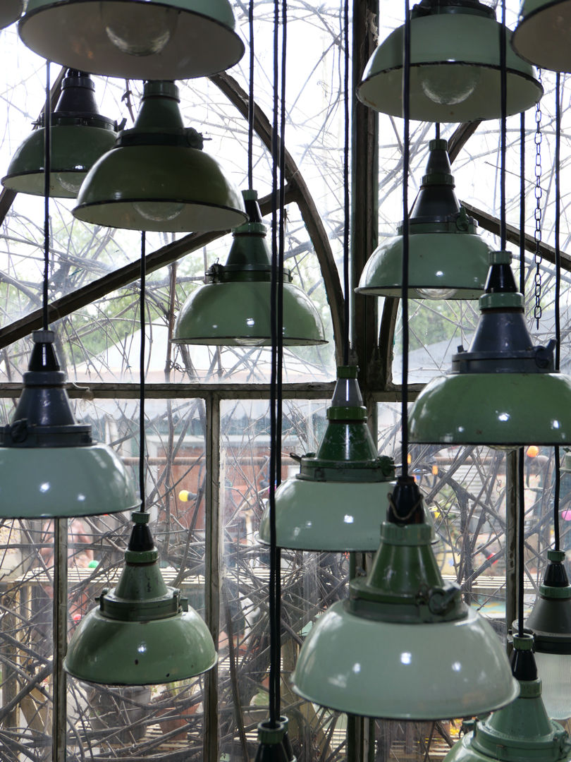 abat jour emaillee vert menthe lampe industrielle globe verre – Image 13