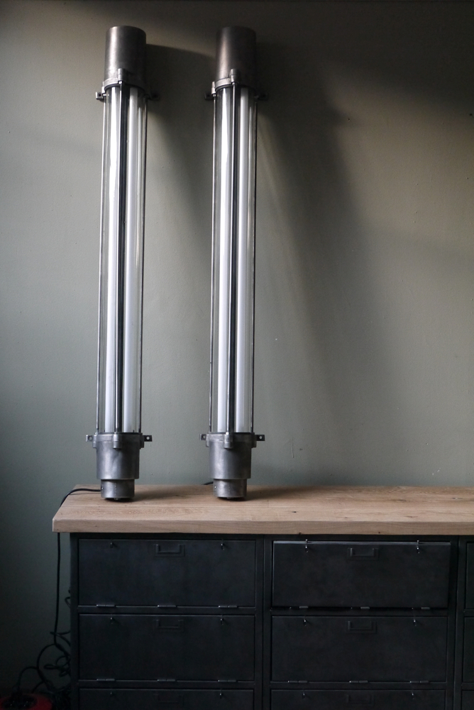 magnifique lampe applique au neon industrielle tube de verre – Image 3