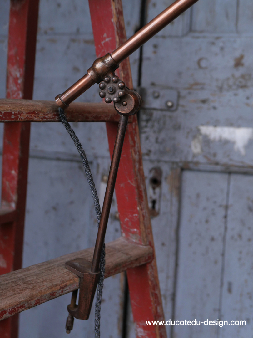 Rare Lampe OC White Industrielle fixation murale bureau laiton – Image 6