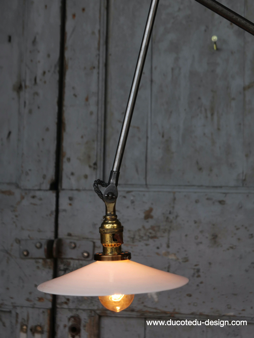 Rare Lampe OC White Industrielle fixation murale applique – Image 4