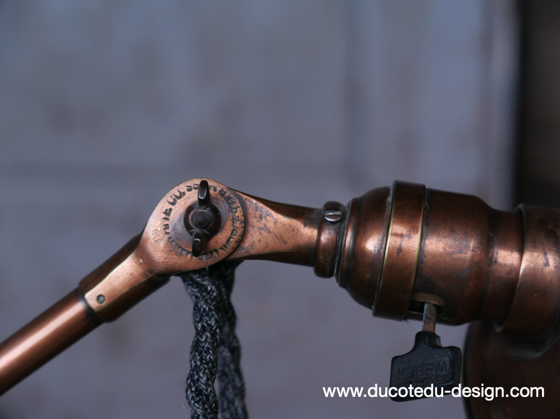 Rare Lampe OC White Industrielle fixation murale bureau laiton – Image 10