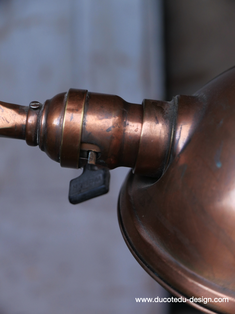 Rare Lampe OC White Industrielle fixation murale bureau laiton – Image 11